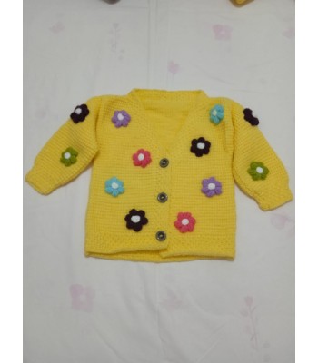 Bebek el örgüsü ceket kapşonlu 