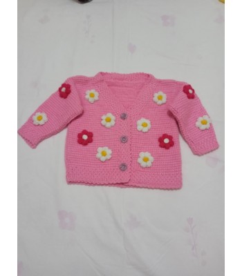 Bebek el örgüsü ceket kapşonlu 