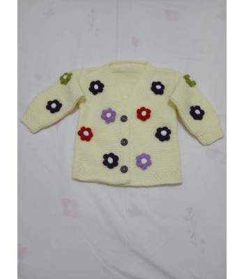 Bebek el örgüsü ceket kapşonlu 