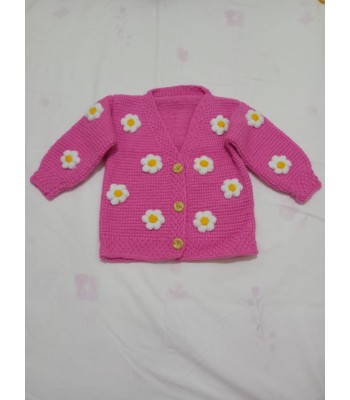 Bebek el örgüsü ceket kapşonlu 