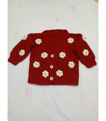 Bebek el örgüsü ceket kapşonlu 