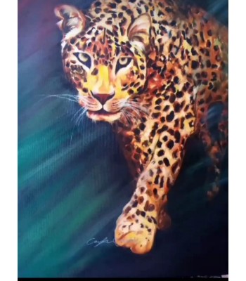 Leopar el boyaması tablo 70*100