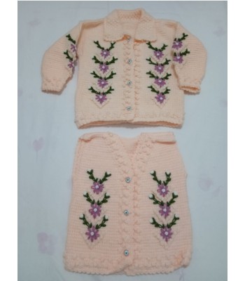 Bebekel örgüsü yelek ceket takim